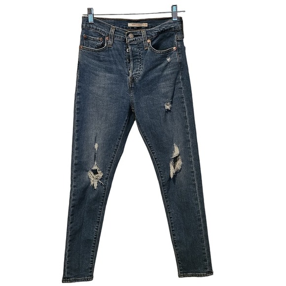 Levi's Wedgie distressed skinny jeans Size‎ 26 medium wash - Picture 1 of 4